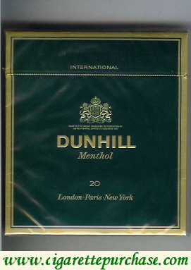 Dunhill International Menthol 20 100s cigarettes wide flat hard box